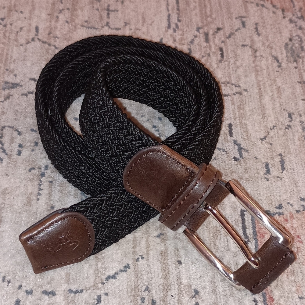 BULLIANT Brand Men's Stretch woven Men's Cotton leather woven belt 106 Cm